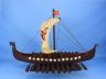 Wooden Viking Drakkar with Embroidered Serpent Model Boat Limited 24 - 13