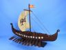 Wooden Viking Drakkar with Embroidered Serpent Model Boat Limited 24 - 14