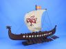 Wooden Viking Drakkar with Embroidered Serpent Model Boat Limited 24 - 4