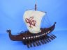 Wooden Viking Drakkar with Embroidered Serpent Model Boat Limited 24 - 5