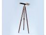 Floor Standing Antique Brass With Leather Griffith Astro Telescope 50 - 2