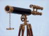 Floor Standing Antique Brass With Leather Griffith Astro Telescope 50 - 24