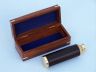 Deluxe Class Captains Brass - Leather Spyglass Telescope 15 w- Rosewood Box - 2