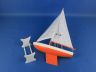 Wooden Decorative Sailboat Model 12 - Orange Model Boat - 13