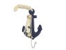 Wooden Rustic Decorative Blue Anchor with Hook 7 - 5