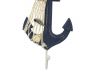 Wooden Rustic Decorative Blue Anchor with Hook 7 - 3