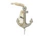 Wooden Whitewashed Decorative Anchor with Hook 7 - 4