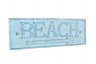 Rustic Dark Blue Whitewashed Cast Iron Beach Sign 9 - 3