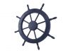 Wooden Rustic All Dark Blue Decorative Ship Wheel 30 - 2