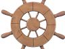 Rustic Wood Finish Decorative Ship Wheel 9 - 4