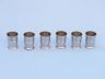 Brushed Nickel Anchor Shot Glasses With Rosewood Box 12 - Set of 6 - 1