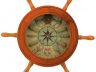 Wooden Ship Wheel Knot Faced Clock 12 - 6