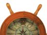 Wooden Ship Wheel Knot Faced Clock 12 - 5