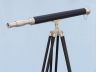 Floor Standing Brushed Nickel With Leather Harbor Master Telescope 60 - 7