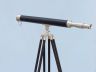 Floor Standing Brushed Nickel With Leather Harbor Master Telescope 60 - 6