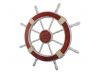 Wooden Rustic Red and White Decorative Ship Wheel 30 - 2