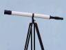 Floor Standing Oil-Rubbed Bronze-White Leather With Black Stand Galileo Telescope 65 - 1
