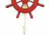 Red Decorative Ship Wheel With Hook 8 - 2