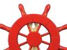 Red Decorative Ship Wheel With Hook 8 - 1