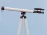 Floor Standing Bronzed With White Leather Griffith Astro Telescope 65 - 1