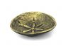 Antique Gold Cast Iron Sand Dollar Decorative Plate 6 - 1