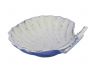 Whitewashed Cast Iron Shell With Starfish Decorative Bowl 6 - 1