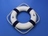 Classic White Decorative Anchor Lifering with Blue Bands 15 - 9