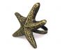 Antique Gold Cast Iron Starfish Napkin Ring 3 - set of 2 - 2