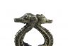 Antique Gold Cast Iron Seahorse Napkin Ring 3 - Set of 2 - 3