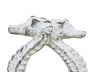 Rustic  Whitewashed Cast Iron Seahorse Napkin Ring 3 - Set of 2 - 2