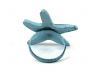 Dark Blue Whitewashed Cast Iron Starfish Napkin Ring 3 - set of 2 - 3