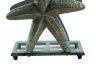 Antique Bronze Cast Iron Starfish Napkin Holder 6 - 2