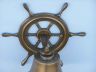 Antique Brass Hanging Ship Wheel Bell 7 - 3