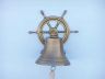 Antique Brass Hanging Ship Wheel Bell 8 - 1