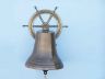 Antique Brass Hanging Ship Wheel Bell 18 - 1