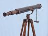 Floor Standing Antique Copper With Leather Galileo Telescope 65 - 5