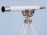 Floor Standing Chrome With White Leather Anchormaster Telescope 50 - 7