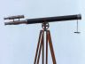 Floor Standing Antique Copper with Leather Griffith Astro Telescope 65 - 11
