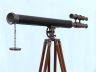 Floor Standing Antique Copper with Leather Griffith Astro Telescope 65 - 8