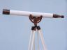 Floor Standing Antique Copper With White Leather Anchormaster Telescope 50 - 1