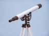 Floor Standing Antique Copper With White Leather Anchormaster Telescope 50 - 8