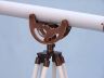 Floor Standing Antique Copper With White Leather Anchormaster Telescope 50 - 9
