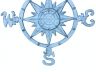 Rustic Dark Blue Whitewashed Cast Iron Large Decorative Rose Compass 19  - 1