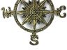 Antique Gold Cast Iron Large Decorative Compass 19  - 4