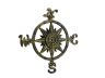 Antique Gold Cast Iron Large Decorative Compass 19  - 3