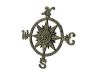 Antique Gold Cast Iron Large Decorative Compass 19  - 2