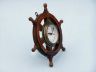 Deluxe Class Wood and Antique Brass Ship Steering Wheel Clock 12 - 5