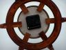 Deluxe Class Wood and Antique Brass Ship Steering Wheel Clock 12 - 8