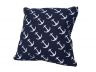 Decorative Blue Pillow with White Anchors Nautical Pillow 16 - 2