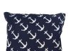 Decorative Blue Pillow with White Anchors Nautical Pillow 16 - 3